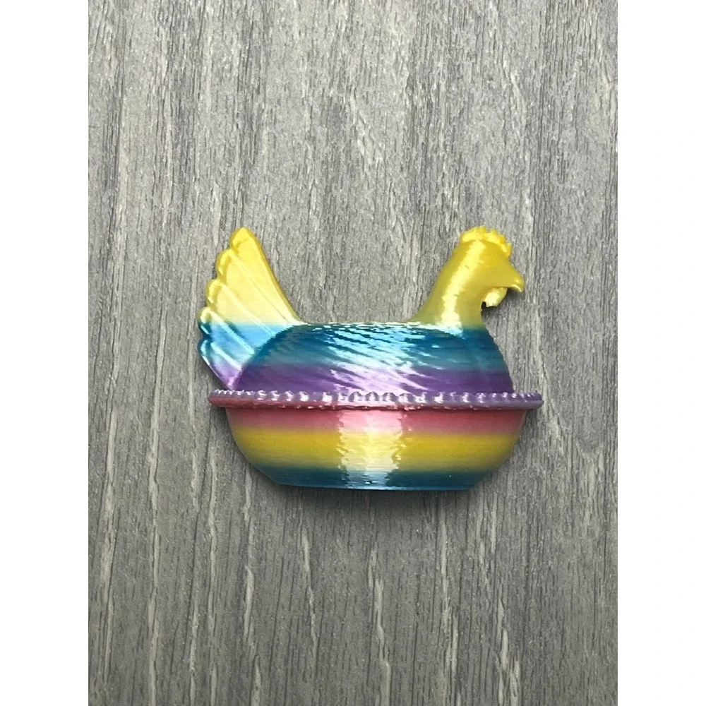 Set 6 Hen On Nest Chicken Fridge Magnets Rainbow 3D Print HON Kitchen Farmhouse